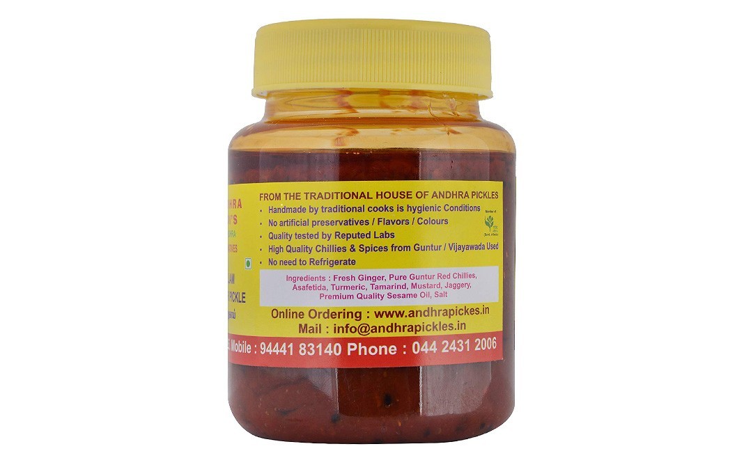 Lakshmi's Andhra Pickles & Podi's Allam Ginger Pickle    Jar  350 grams
